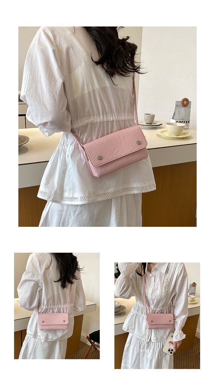 Women's PU Leather Minimal Flap Shoulder Bag detail 7