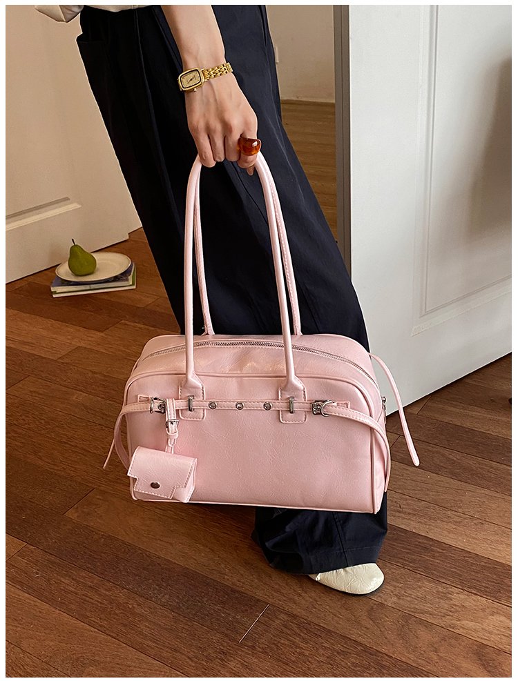 Unisex PU Leather Minimal Zip Crossbody Bag detail 35