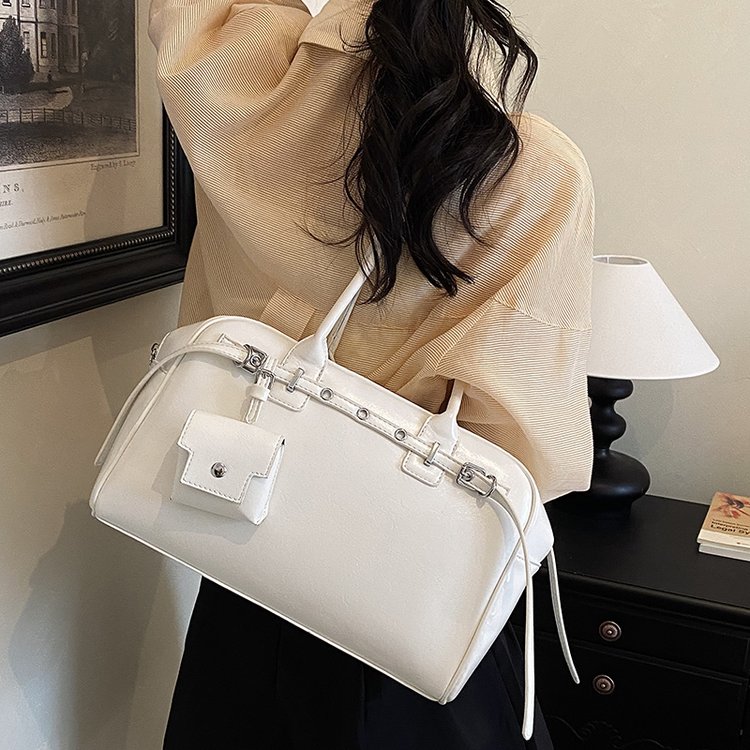 Unisex PU Leather Minimal Zip Crossbody Bag view 3