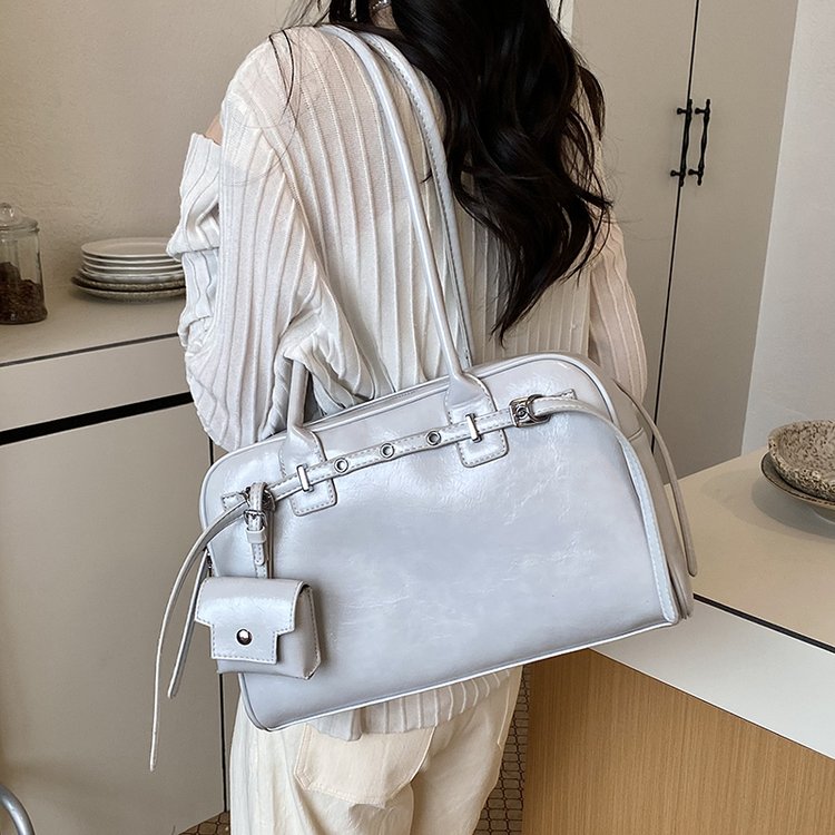 Unisex PU Leather Minimal Zip Crossbody Bag view 4