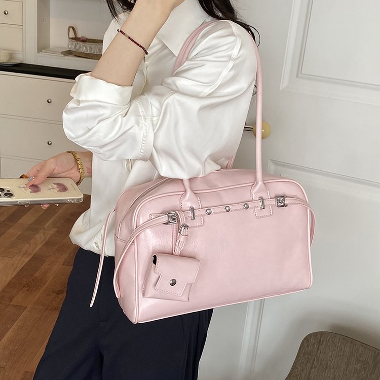 Unisex PU Leather Minimal Zip Crossbody Bag view 1