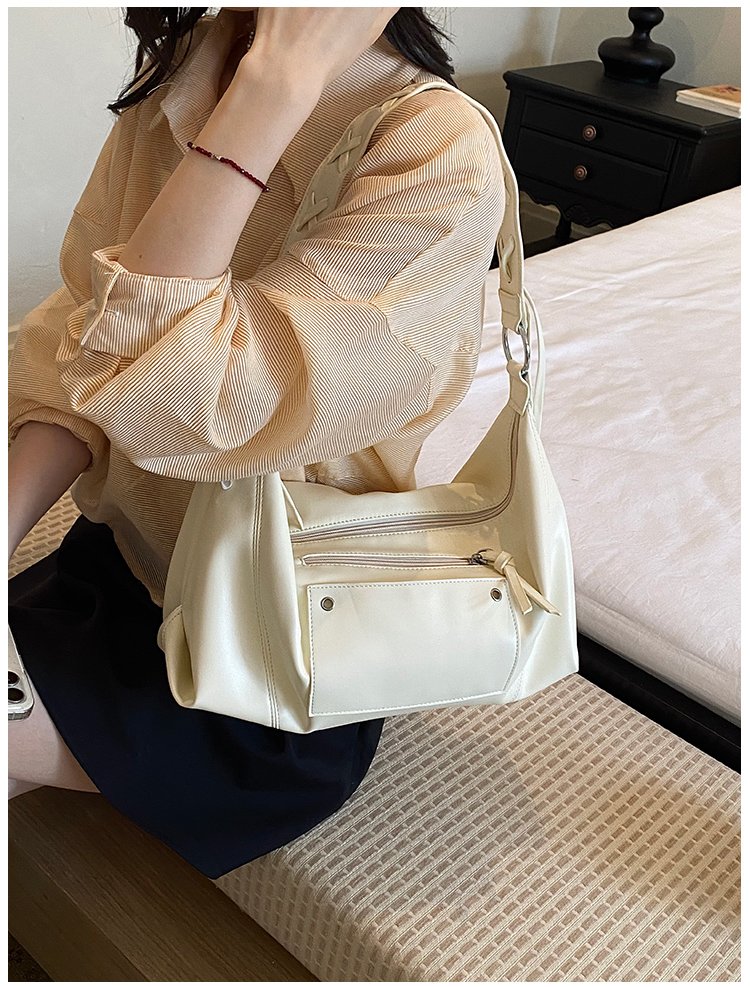 Women's PU Leather Minimal Zip Shoulder Bag detail 15