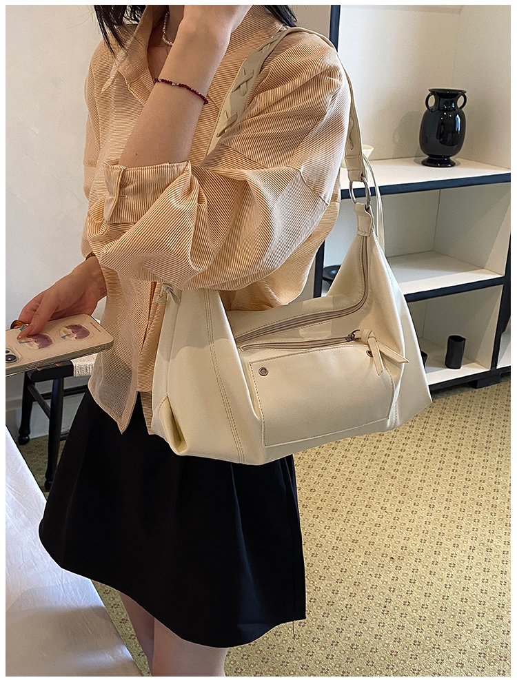 Women's PU Leather Minimal Zip Shoulder Bag detail 19