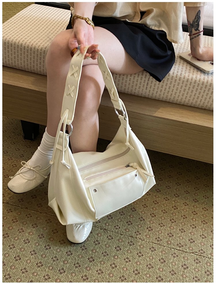 Women's PU Leather Minimal Zip Shoulder Bag detail 23