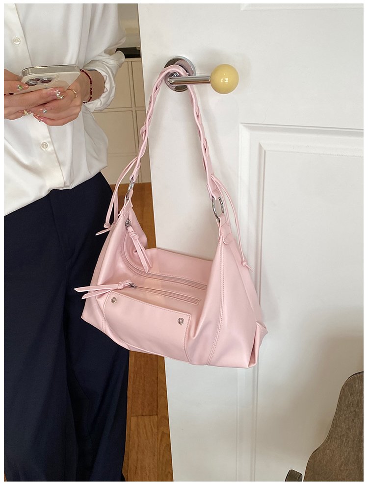Women's PU Leather Minimal Zip Shoulder Bag detail 30