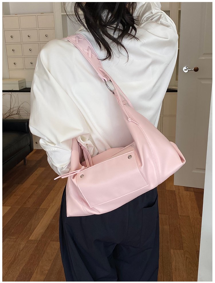 Women's PU Leather Minimal Zip Shoulder Bag detail 40