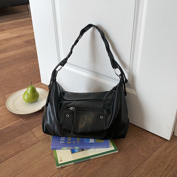 Women's PU Leather Minimal Zip Shoulder Bag view 4