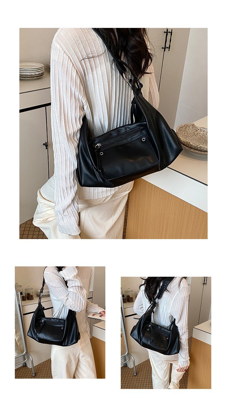 Women's PU Leather Minimal Zip Shoulder Bag detail 5