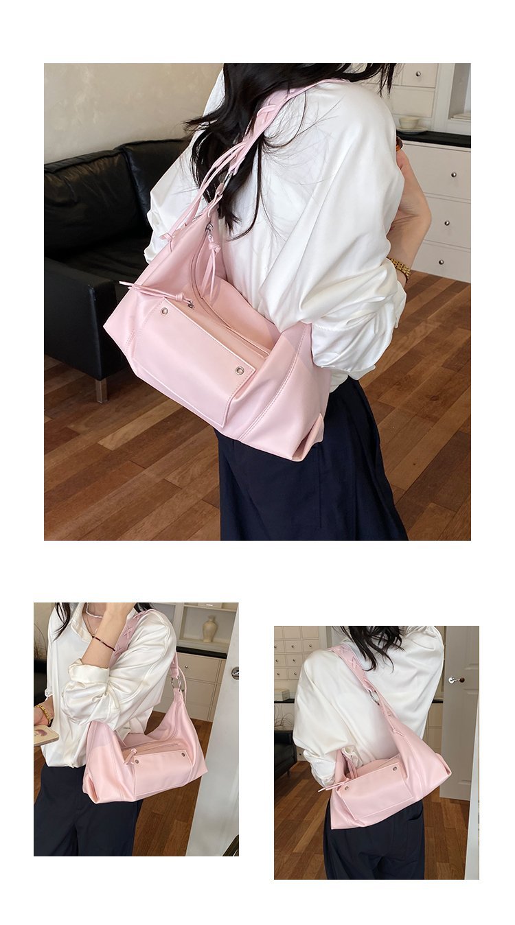 Women's PU Leather Minimal Zip Shoulder Bag detail 6