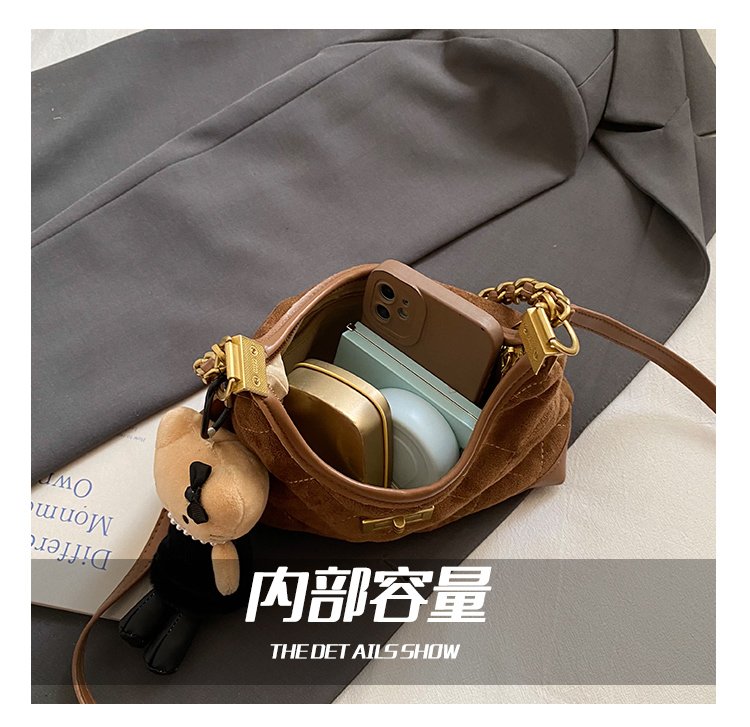 Women's PU Leather Monogram Chain Crossbody Bag detail 10