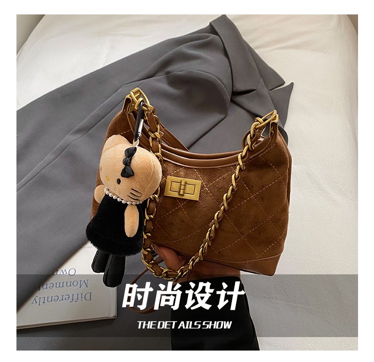Women's PU Leather Monogram Chain Crossbody Bag detail 12