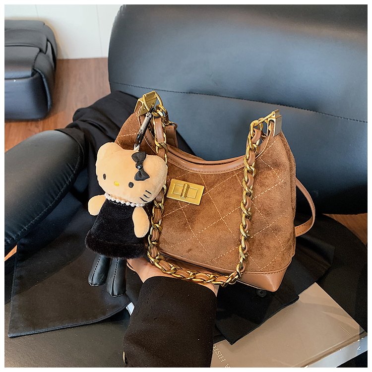 Women's PU Leather Monogram Chain Crossbody Bag detail 16
