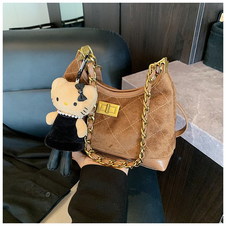 Women's PU Leather Monogram Chain Crossbody Bag detail 17
