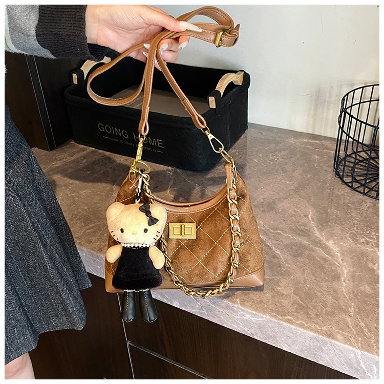 Women's PU Leather Monogram Chain Crossbody Bag detail 19