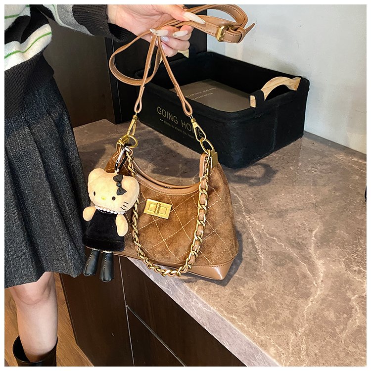 Women's PU Leather Monogram Chain Crossbody Bag detail 20