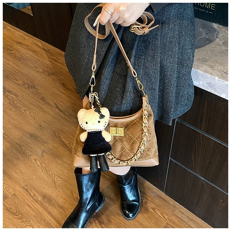 Women's PU Leather Monogram Chain Crossbody Bag detail 21