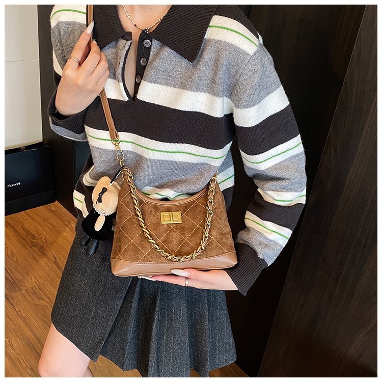 Women's PU Leather Monogram Chain Crossbody Bag detail 25