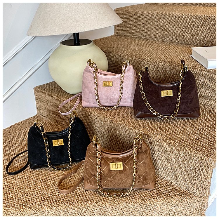 Women's PU Leather Monogram Chain Crossbody Bag detail 2