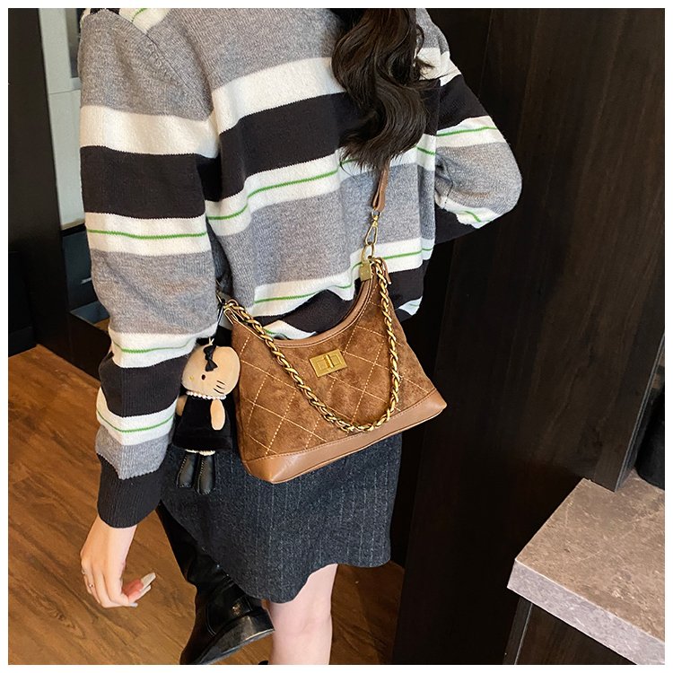 Women's PU Leather Monogram Chain Crossbody Bag detail 30