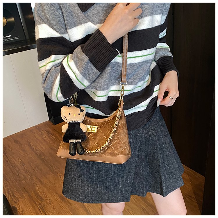 Women's PU Leather Monogram Chain Crossbody Bag detail 33