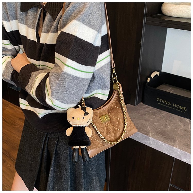 Women's PU Leather Monogram Chain Crossbody Bag detail 37