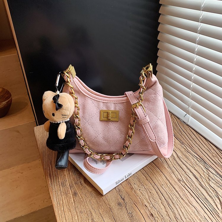 Women's PU Leather Monogram Chain Crossbody Bag view 6