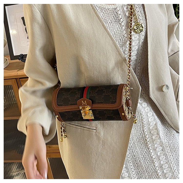 Women's PU Leather Monogram Chain Flap Crossbody Bag detail 23
