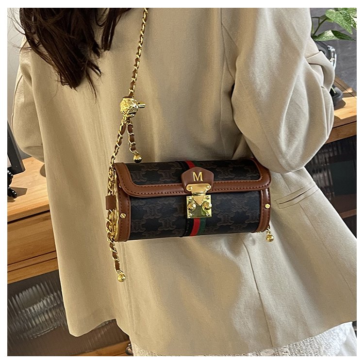 Women's PU Leather Monogram Chain Flap Crossbody Bag detail 26