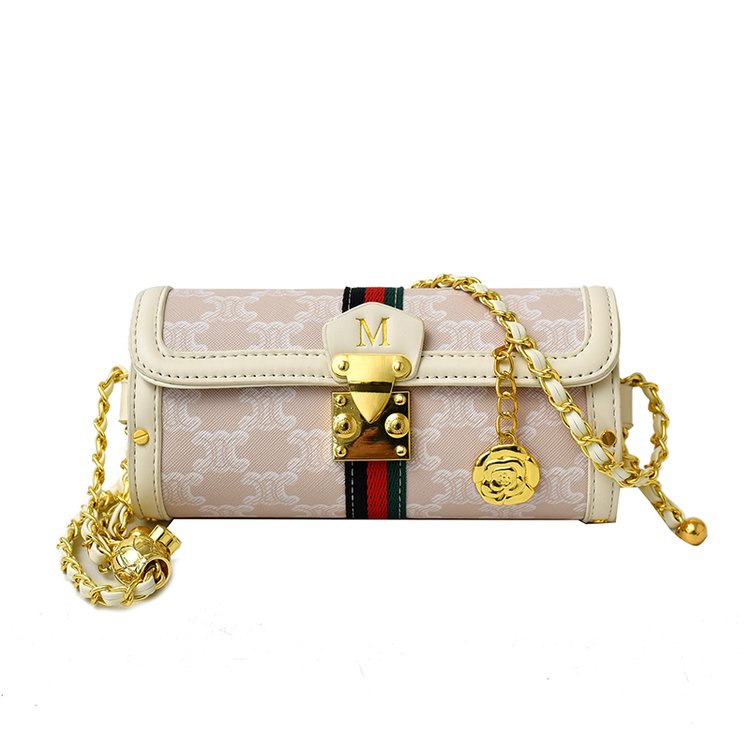 Women's PU Leather Monogram Chain Flap Crossbody Bag view 1