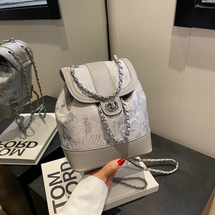 Women's Cloth Monogram Drawstring Backpack view 2