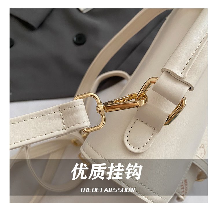 Women's PU Leather Monogram Flap Backpack detail 15