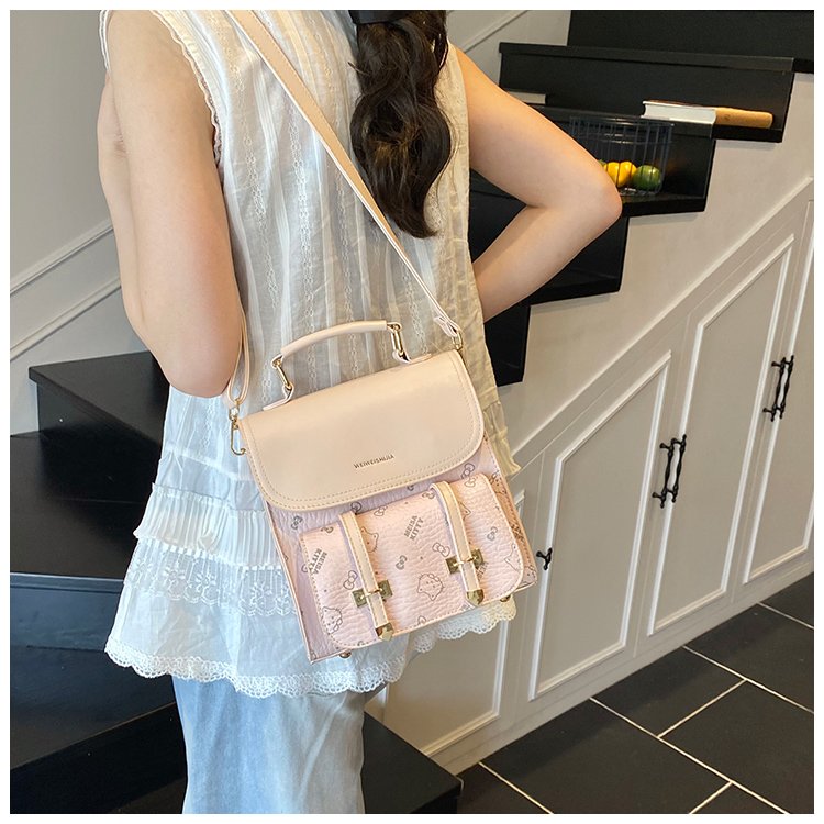 Women's PU Leather Monogram Flap Backpack detail 33