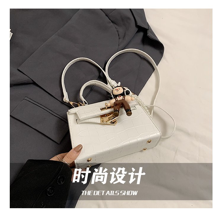 Women's PU Leather Monogram Flap Top Handle Shoulder Bag detail 9