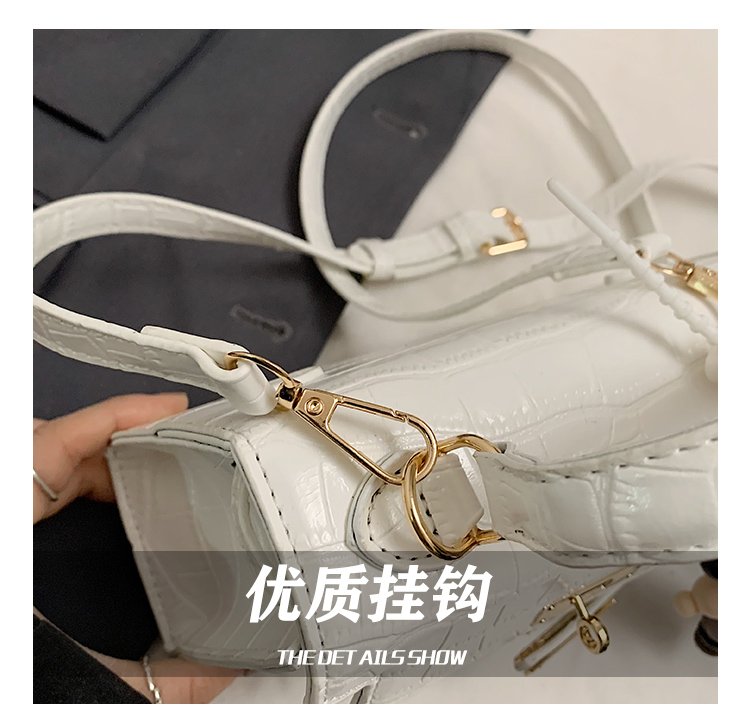 Women's PU Leather Monogram Flap Top Handle Shoulder Bag detail 10