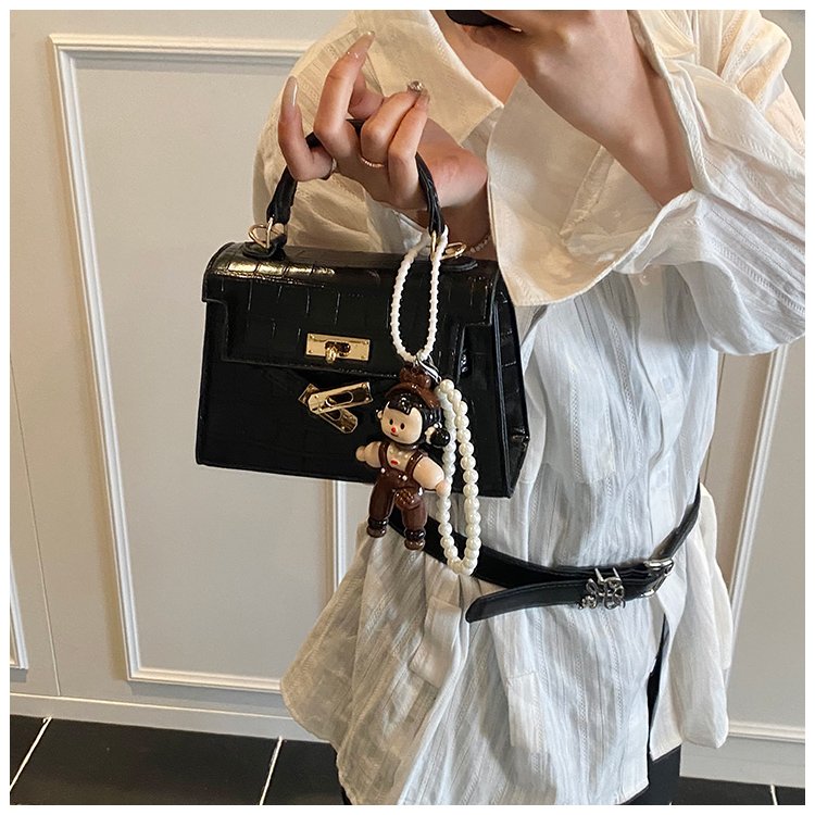 Women's PU Leather Monogram Flap Top Handle Shoulder Bag detail 16