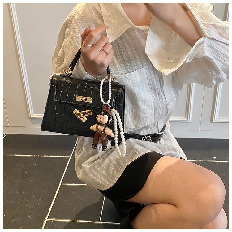 Women's PU Leather Monogram Flap Top Handle Shoulder Bag detail 18