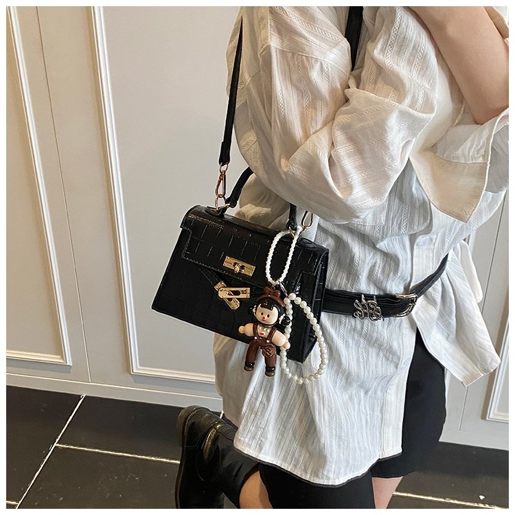 Women's PU Leather Monogram Flap Top Handle Shoulder Bag detail 20