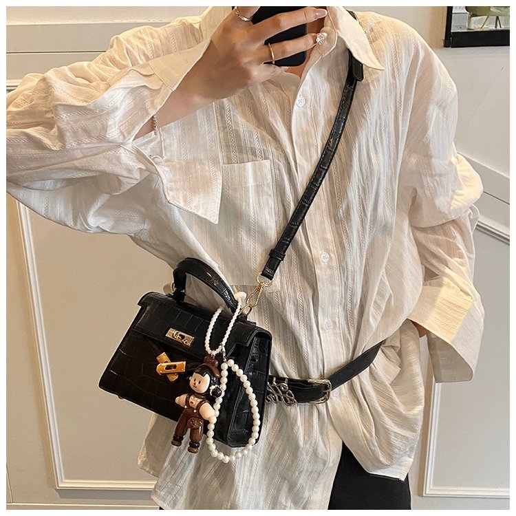 Women's PU Leather Monogram Flap Top Handle Shoulder Bag detail 23