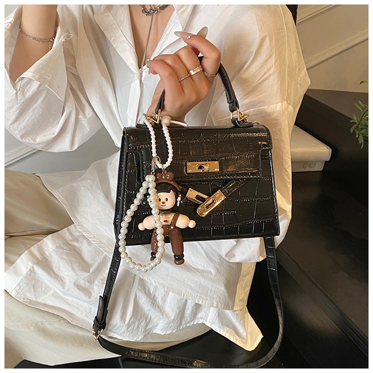 Women's PU Leather Monogram Flap Top Handle Shoulder Bag detail 26