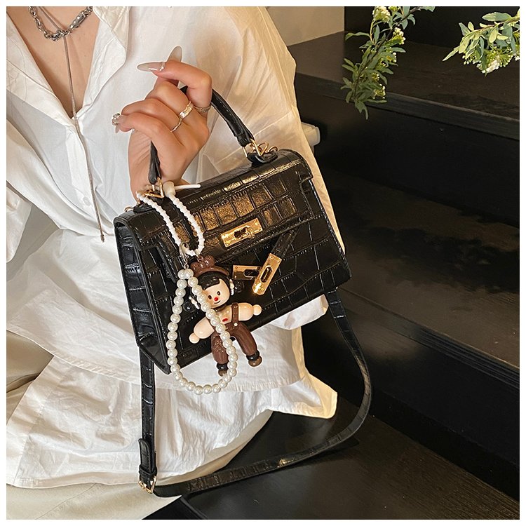 Women's PU Leather Monogram Flap Top Handle Shoulder Bag detail 27