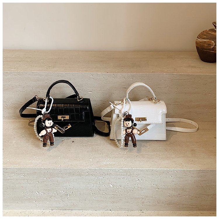 Women's PU Leather Monogram Flap Top Handle Shoulder Bag detail 2