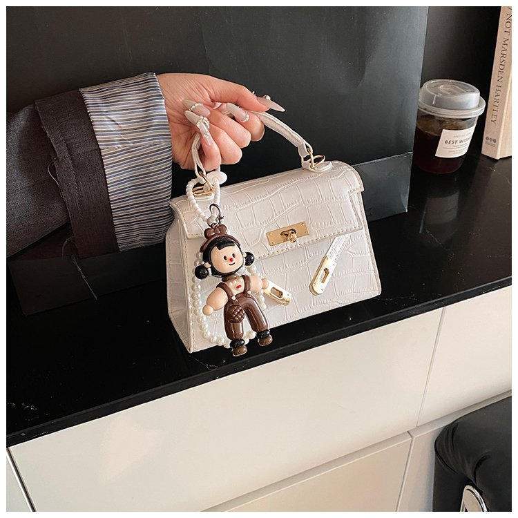 Women's PU Leather Monogram Flap Top Handle Shoulder Bag detail 32