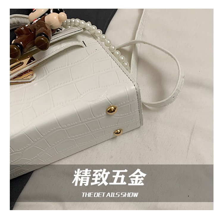 Women's PU Leather Monogram Flap Top Handle Shoulder Bag detail 8