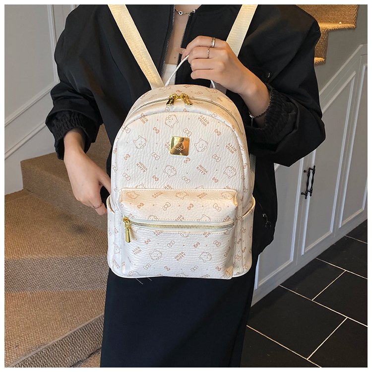 Women's PU Leather Monogram Mini Backpack detail 14