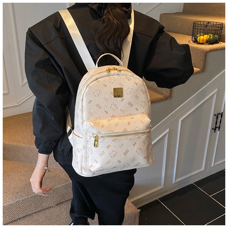 Women's PU Leather Monogram Mini Backpack detail 16