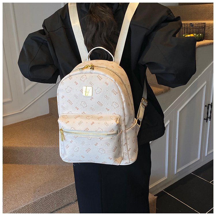 Women's PU Leather Monogram Mini Backpack detail 18