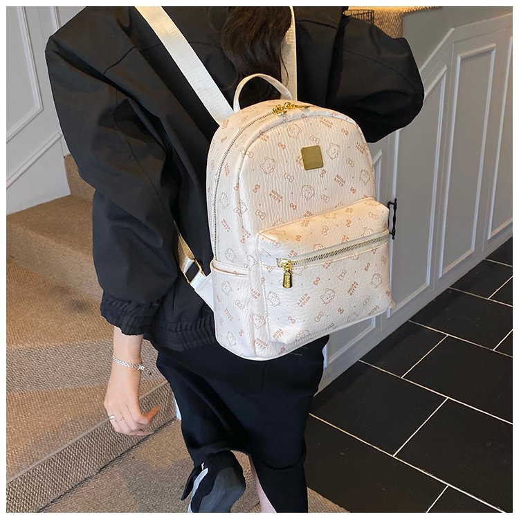 Women's PU Leather Monogram Mini Backpack detail 19