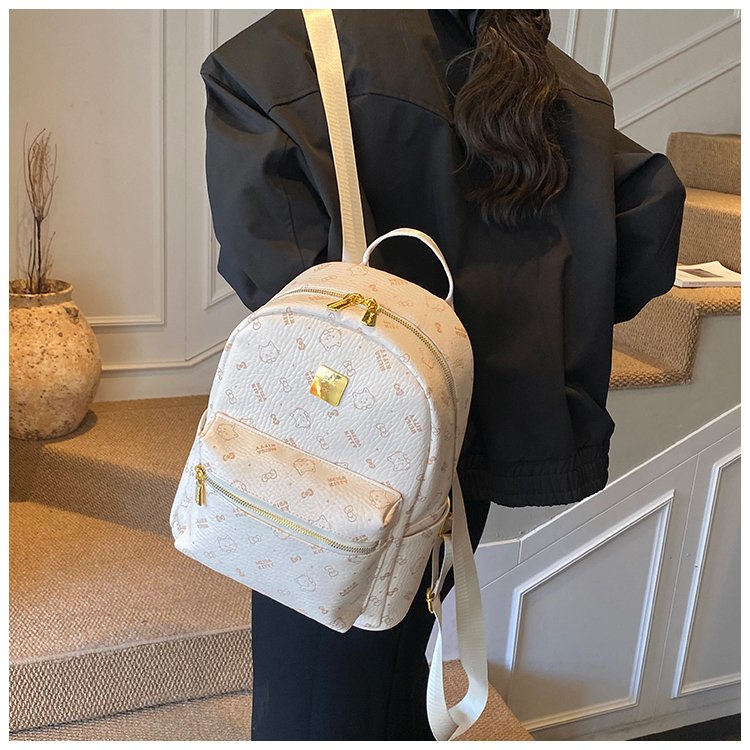 Women's PU Leather Monogram Mini Backpack detail 21