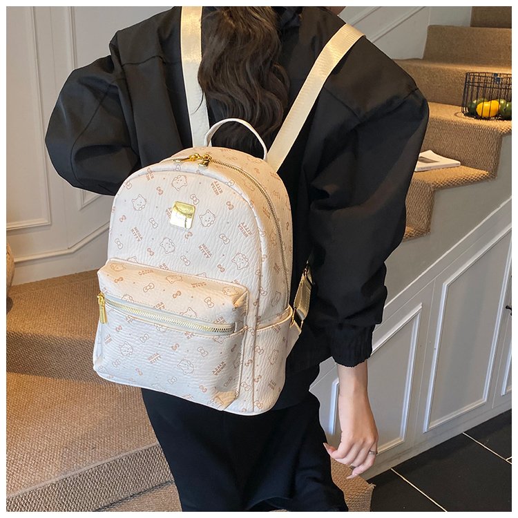 Women's PU Leather Monogram Mini Backpack detail 22