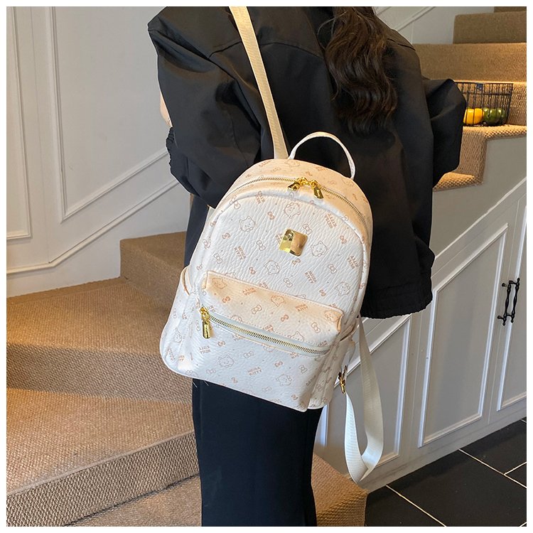 Women's PU Leather Monogram Mini Backpack detail 24